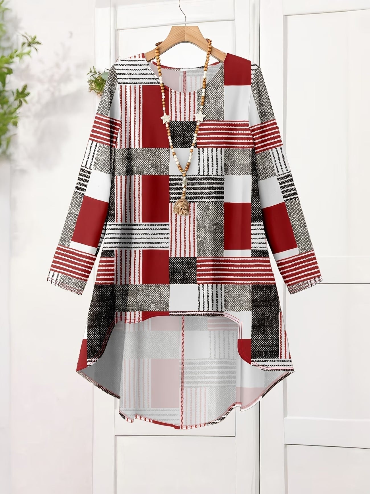 Autumn And Winter Women'S Vacation Printed Elegant Casual Loose Long-Sleeve Top And Pants Two-Piece Set for Fall